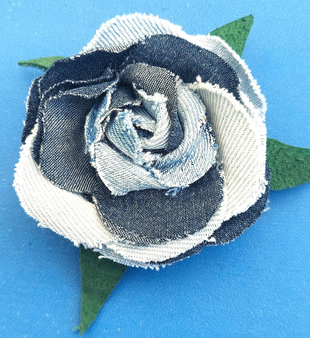 Barette Rose - Bleu jean aux deux nuances
