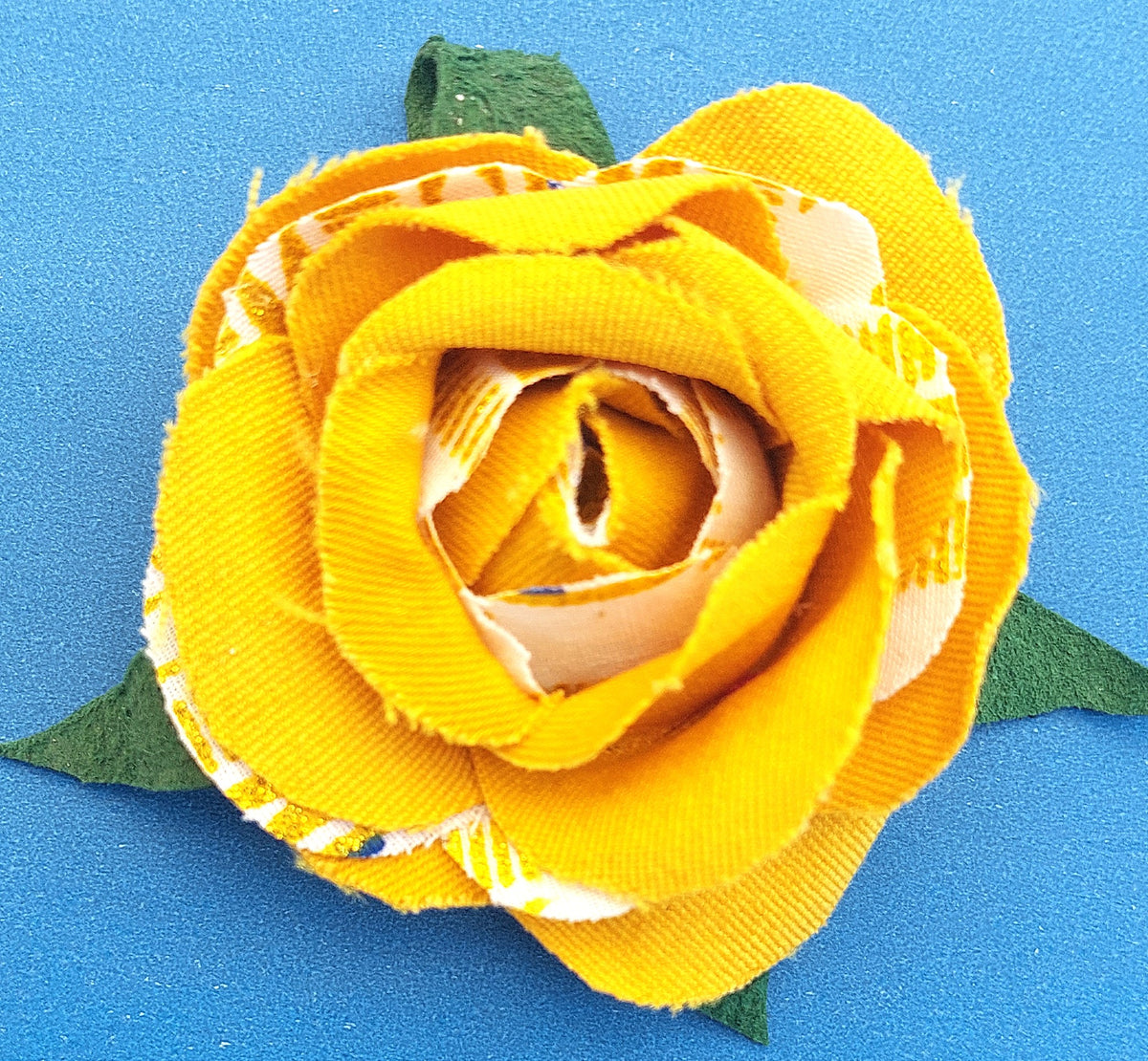Barette Rose - Ethnique jaune & blanc