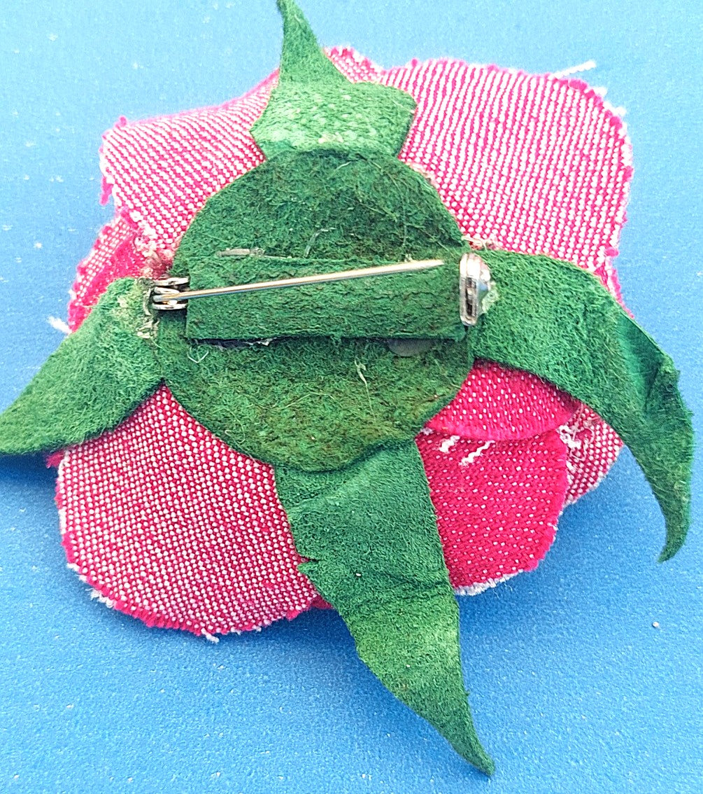 Broche Rose - Rouge rosé