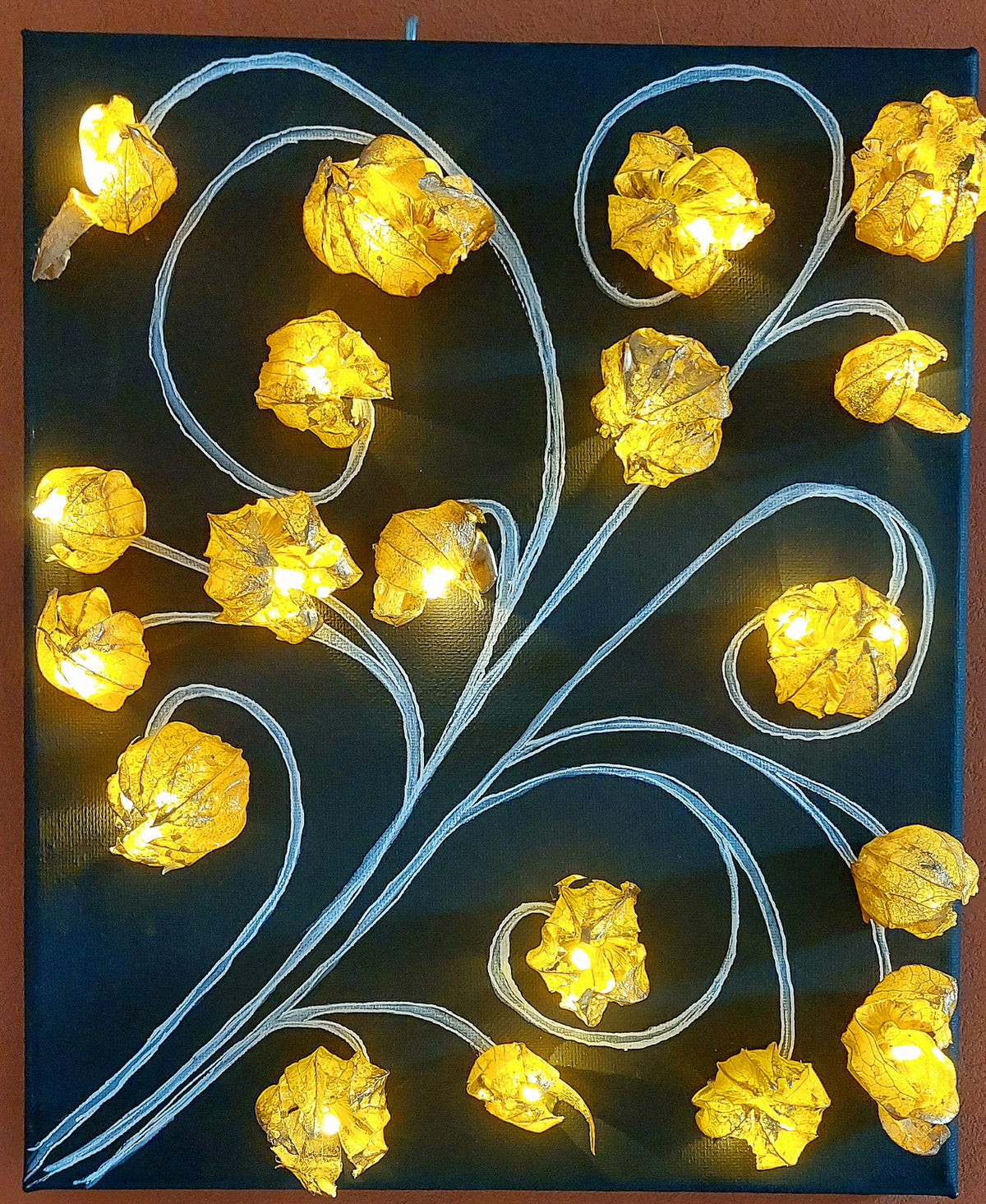 Lueur des Physalis dorés - Tableau lumineux