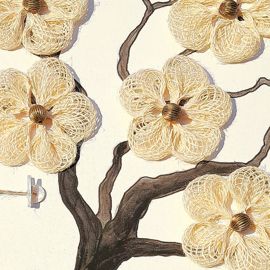 Lueur des Fleurs de Jute - Tableau lumineux photo