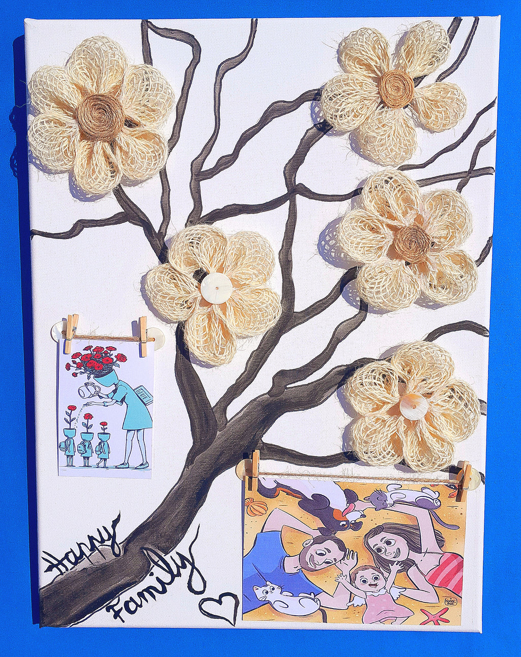 Lueur des Fleurs de Jute - Tableau lumineux photo